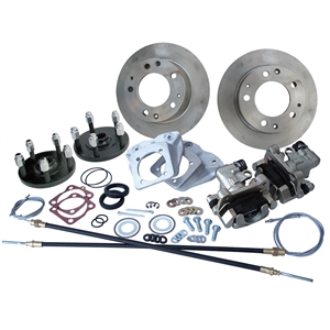 Rear Disc Brake Kit with Parking Brakes, fits short swing axle to '67 - Porsche Alloy 5 Lug bolt pattern