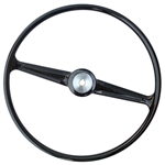 4834 Steering Wheel - Flat4 17 1/2" Vintage - fits Type-2 '55-67 (black)