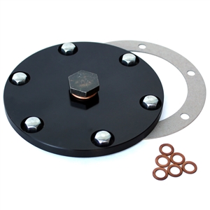 6666 Black Billet Oil Drain Plate Cover