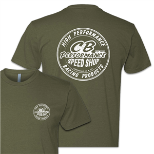 CB Speed Shop Round Logo T-Shirt - Military Green (specify size)