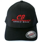 Black Flexfit Hat - Red Speed Shop Logo (specify size)