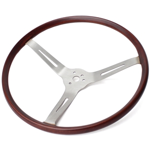 Flat4 GT Steering Wheel - Mahogony / Brushed Aluminum (15") | Type-1