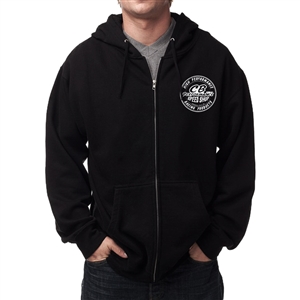 8182 Round Logo Full-Zip Hoodie - Black (Small)