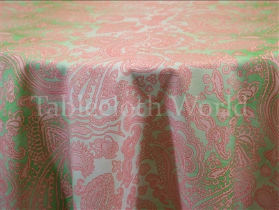 Antique Paisley Green Custom Print Tablecloths