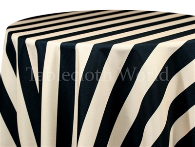 Awning Black Cream Custom Print Tablecloths