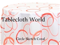 Circle Sketch Coral Custom Print Tablecloths