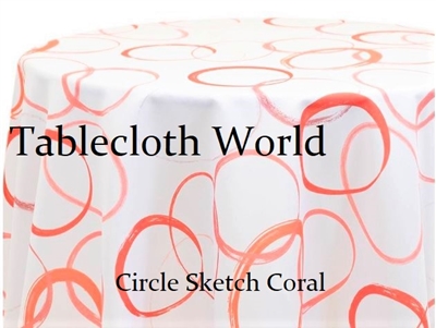 Circle Sketch Coral Custom Print Tablecloths