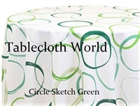 Circle Sketch Green Custom Print Tablecloths