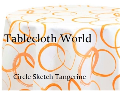 Circle Sketch Tangerine Custom Print Tablecloths