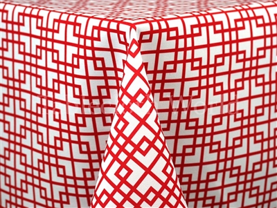 Circuit Red Custom Print Tablecloths