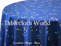 Confetti Chips Blue Custom Print Tablecloths