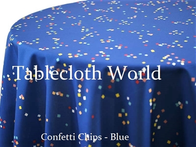 Confetti Chips Blue Custom Print Tablecloths