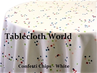 Confetti Chips White Custom Print Tablecloths