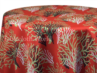 Coral Reef Papaya Custom Print Tablecloths