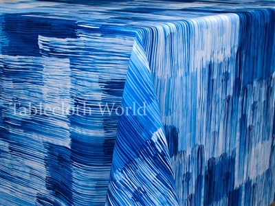 Etch Blue Custom Print Tablecloths