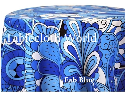 Fab Pattern Blue Custom Print Tablecloths