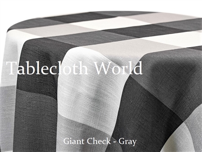 Giant Check Gray Custom Print Tablecloth