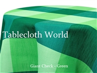 Giant Check Green Custom Print Tablecloth