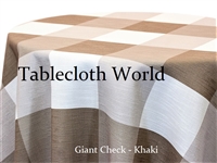 Giant Check Khaki Custom Print Tablecloth