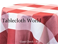 Giant Check Red Custom Print Tablecloth
