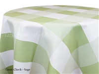 Giant Check Sage Custom Print Tablecloth