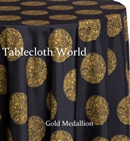 Gold Medallion Custom Print Tablecloths