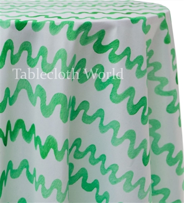 Green Squiggly Custom Print Tablecloths