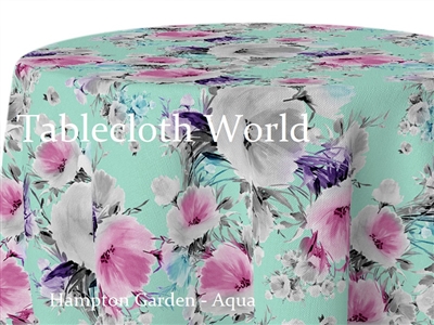 Hampton Garden Aqua Tablecloths