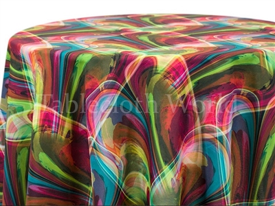 Loopy Tie Dye Custom Print Tablecloths