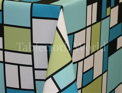 Montage Aqua Custom Print Tablecloths