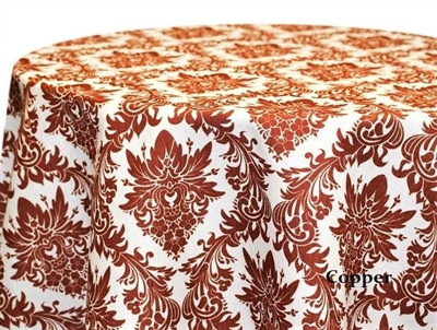 Naples Damask Copper Print Tablecloths