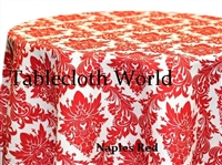 Naples Damask Red Print Tablecloths