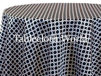 Roundels Black and  White Custom Print Tablecloths