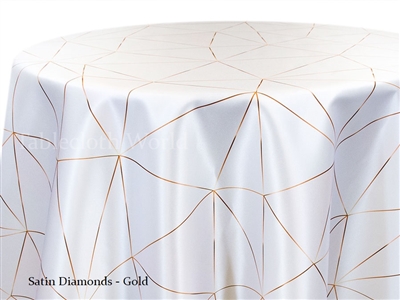 Satin Diamonds Gold Tablecloth