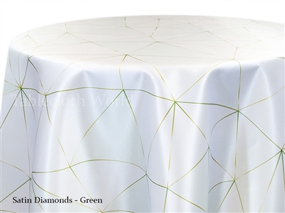 Satin Diamonds Green Tablecloth