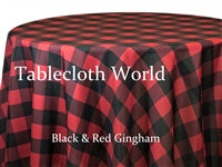 Black and Red Gingham Check Tablecloth