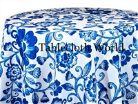 Blue China Floral Custom Print Pattern Tablecloths