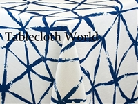 Brush Blue on White Custom Print Tablecloths