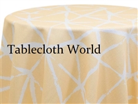 Brush White on Buttercup Print Tablecloths