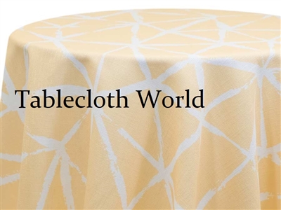 Brush White on Buttercup Print Tablecloths