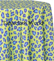 Cheetah Blue and Green Custom Print Tablecloths