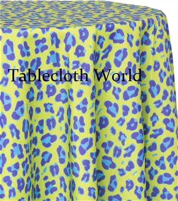 Cheetah Blue and Green Custom Print Tablecloths