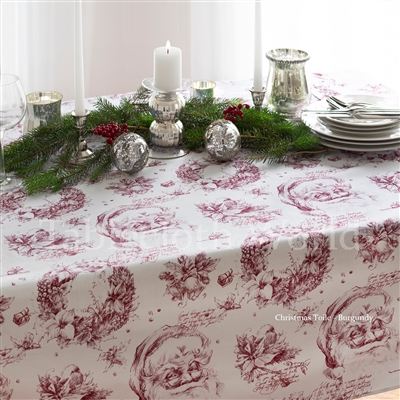 Christmas Toile Custom Print Tablecloths