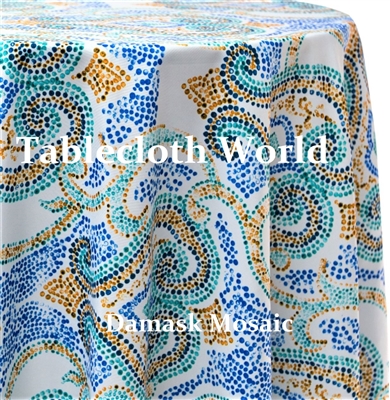 Damask Mosaic Custom Print Pattern Tablecloths