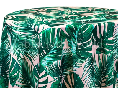 Fern Green on Blush Tablecloth