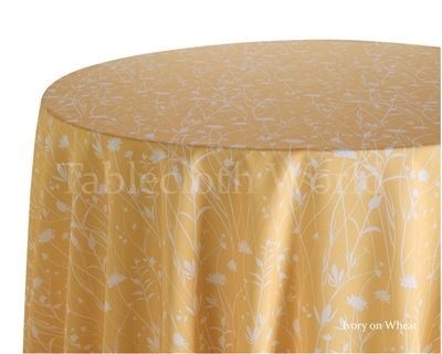 Field Flowers Ivory on Wheat Tablecloths