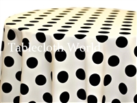 Giant Polka Dot Black on Ivory Tablecloths