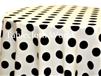 Giant Polka Dot Black on Ivory Tablecloths