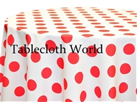 Giant Polka Coral on White Tablecloths