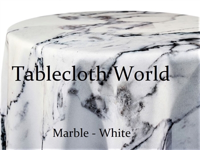 Marble White Custom Print Tablecloths